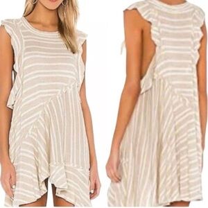 Free People Between The Lines Dress Natural Linen Blend